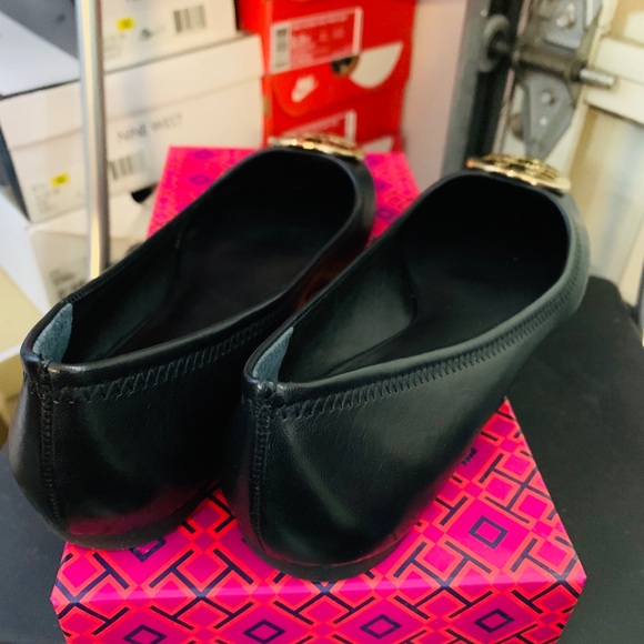 Tory burch TB classic ballet flat leather shoes 7C - Picture 3 of 7